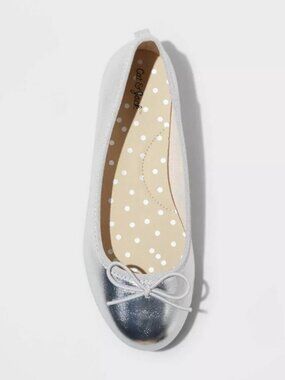 NEW Kids' Diana Slip-On Ballet Flats - Cat & Jack™ Silver 5